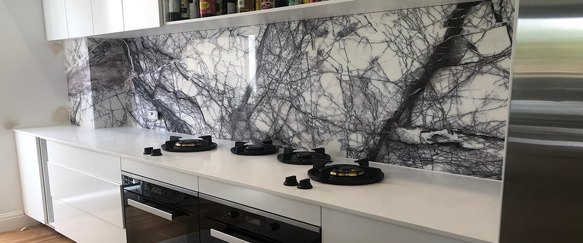 Caesarstone scullery benchtop with New York Marble splashback Fairlight Sydney